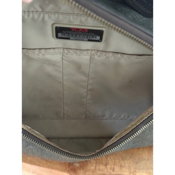 Tumi Sinclair Hanne Backpack Earl Grey Textured Canvas Leather Trim Brown Zipper - Picture 13 of 16